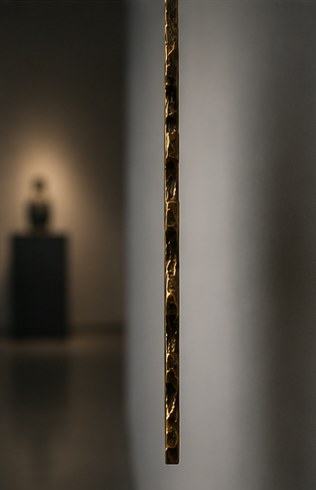Detail, side profile in a gallery