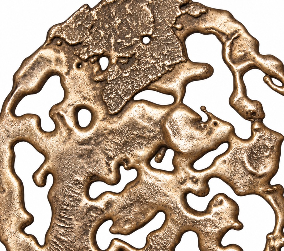 Detail, eroded bronze surface